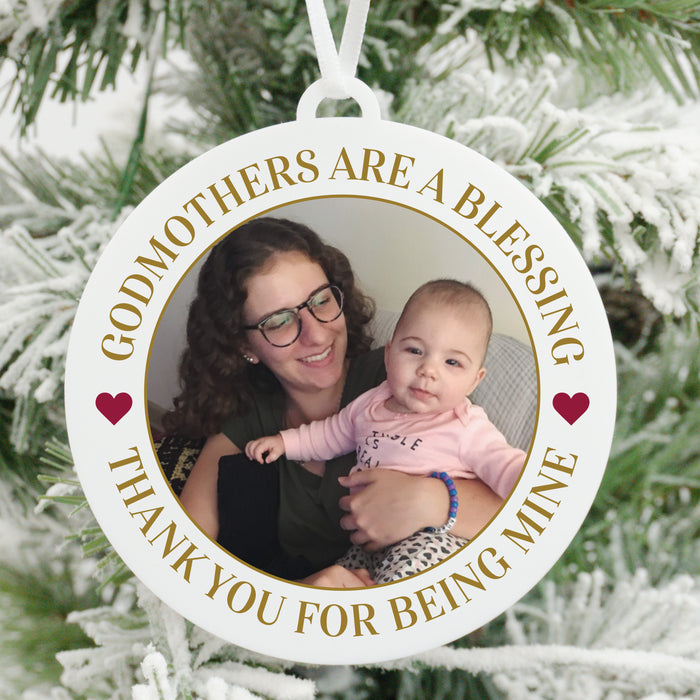 Godmothers Are a Blessing Photo Christmas Ornament