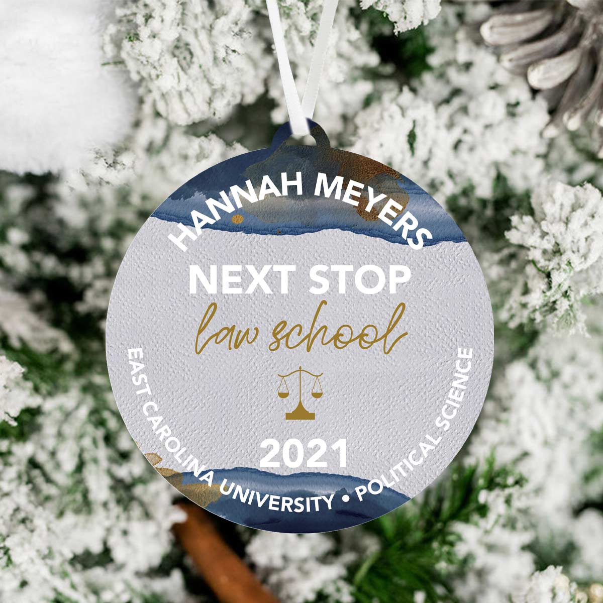 Next Stop Law School Graduation Ornament