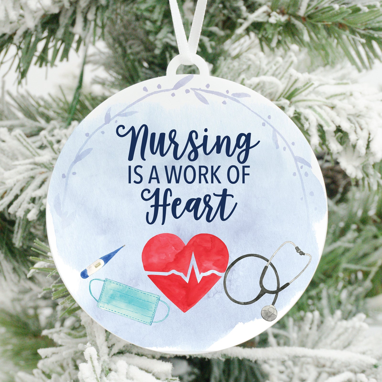 Nursing is a Work of Heart Christmas Ornament