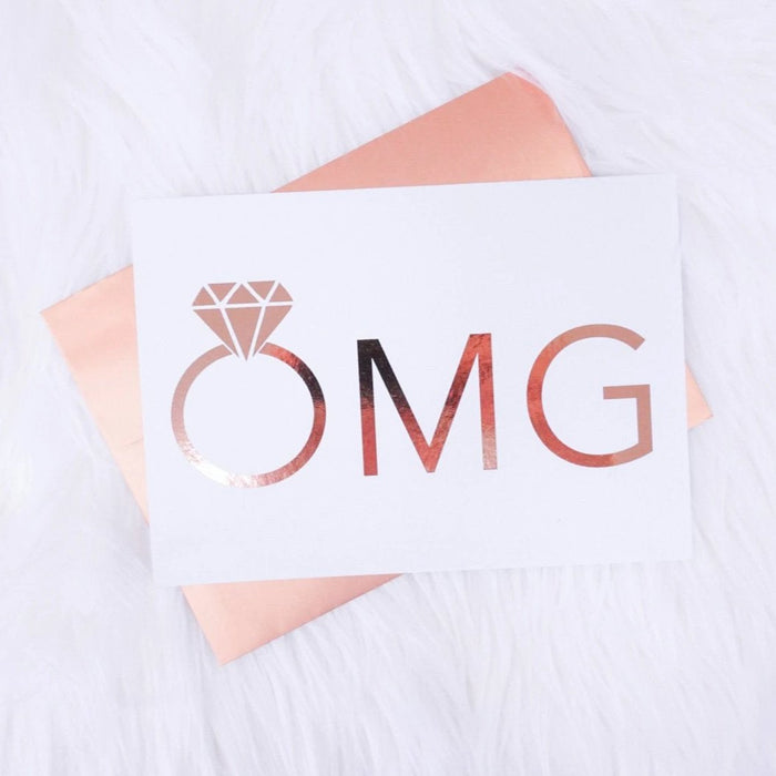 OMG Engagement Ring Foiled Card & Envelope