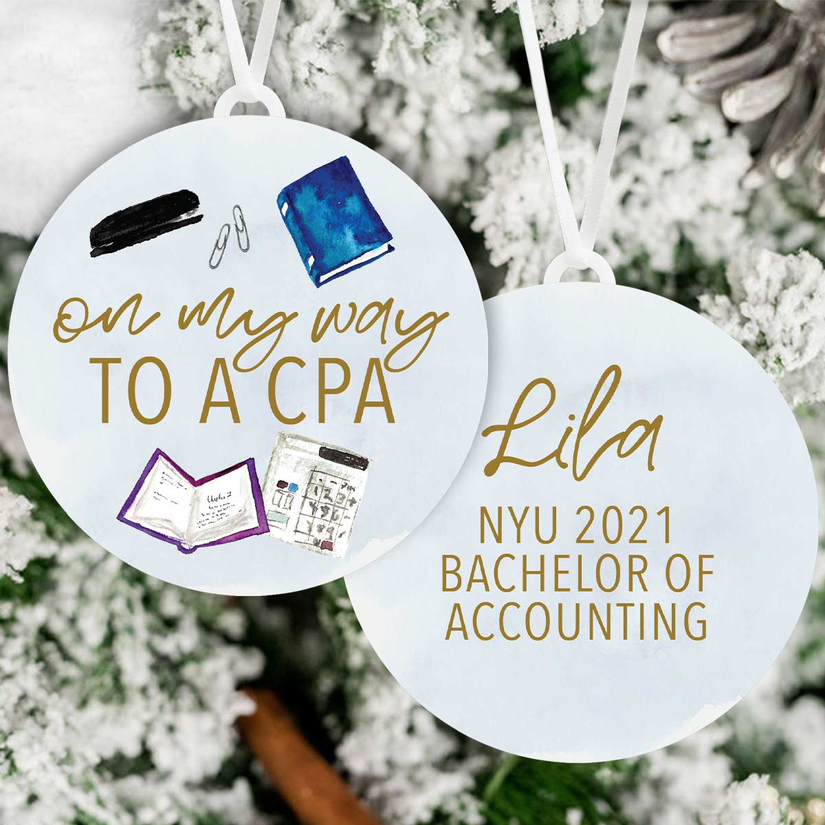 On My Way to a CPA Accounting Graduation Ornament