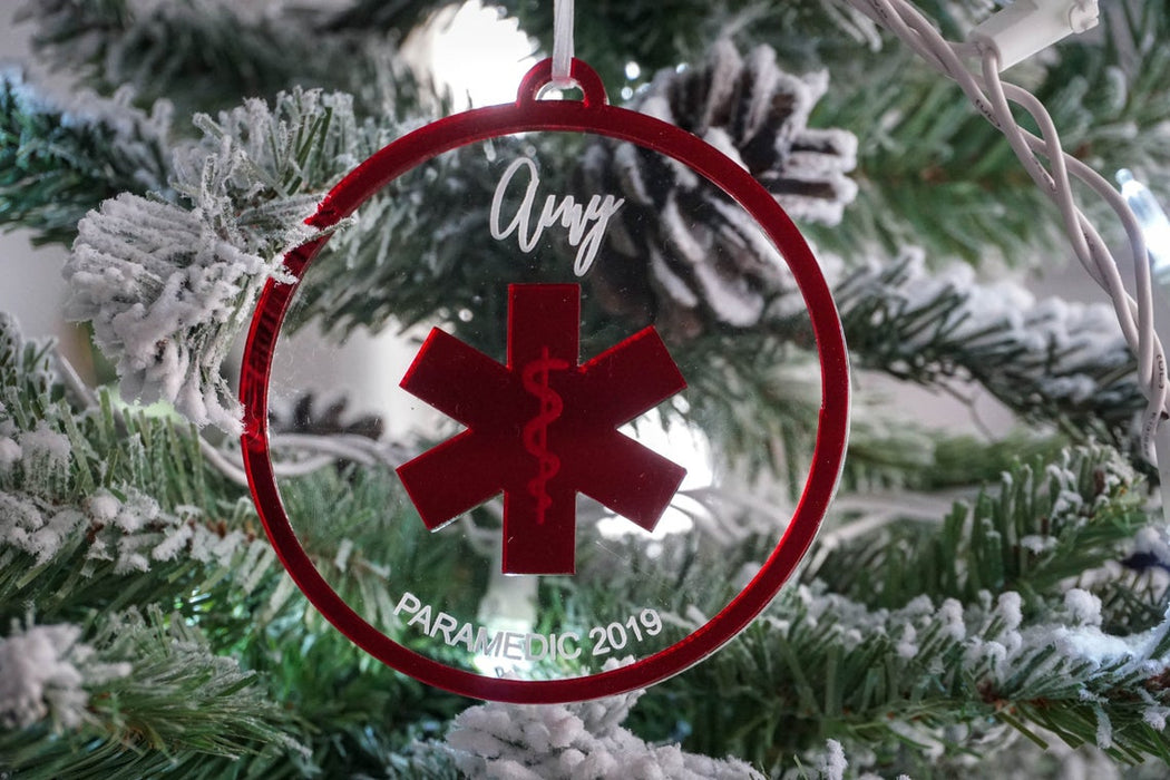 Paramedic Personalized Engraved Christmas Ornament