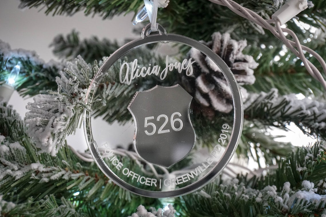 Police Officer Personalized Engraved Christmas Ornament