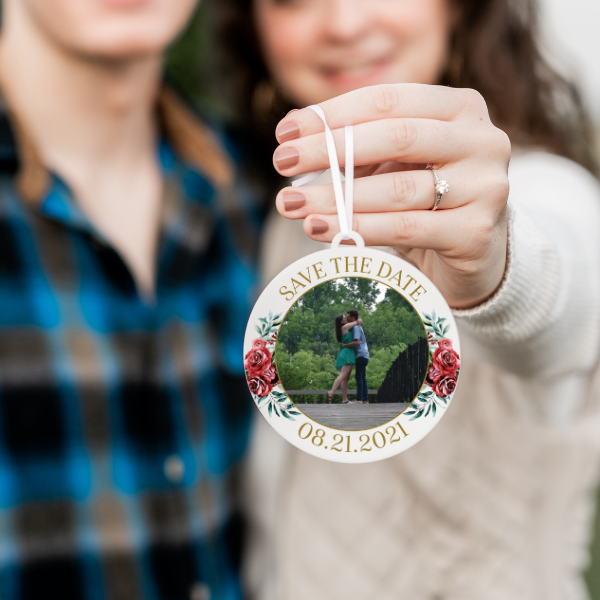 Save the Date Photo Christmas Ornament