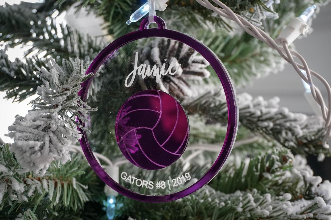 Volleyball Player Personalized Engraved Christmas Ornament