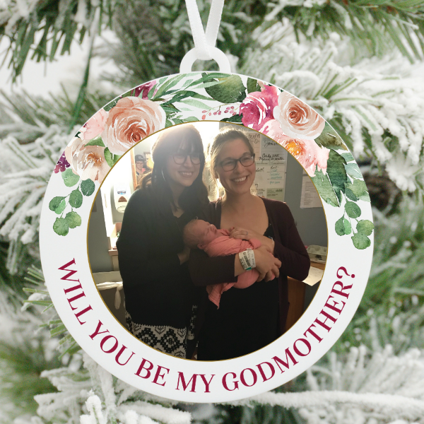 Godmother Proposal Photo Christmas Ornament