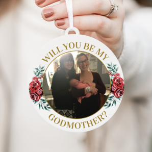 Godmother Proposal Photo Christmas Ornament