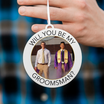 Groomsman Proposal Photo Christmas Ornament