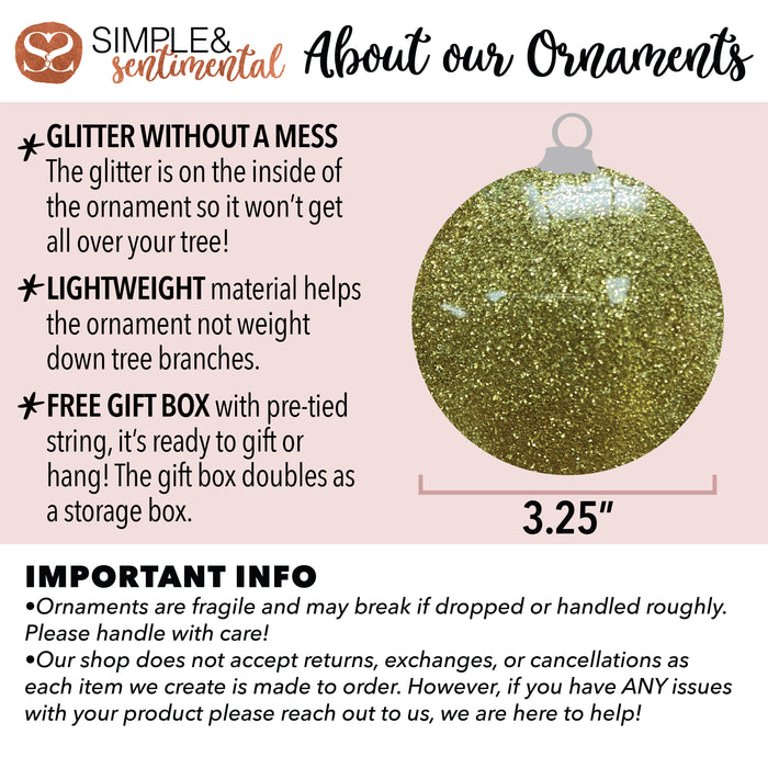 Personalized Glitter Ball Ornament
