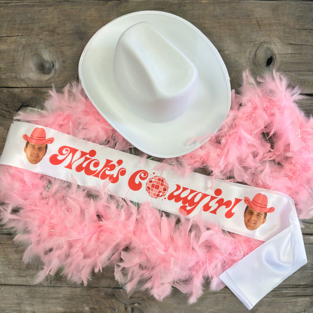 Cowgirl Sash with Groom&#39;s Face