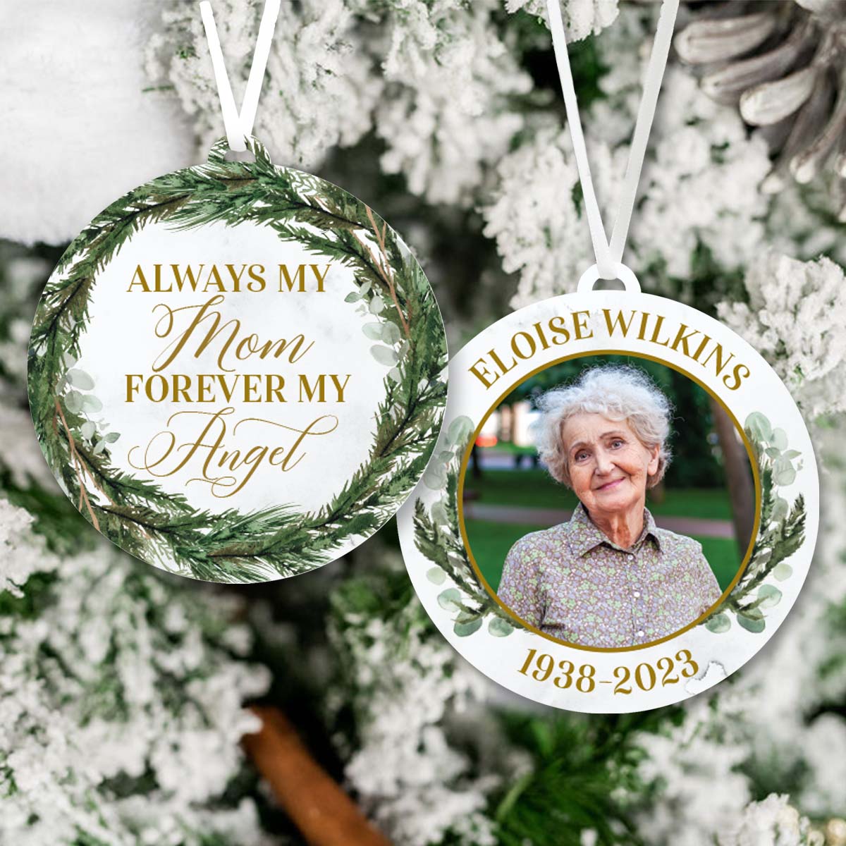 Always My Mom Forever My Angel Memorial Ornament