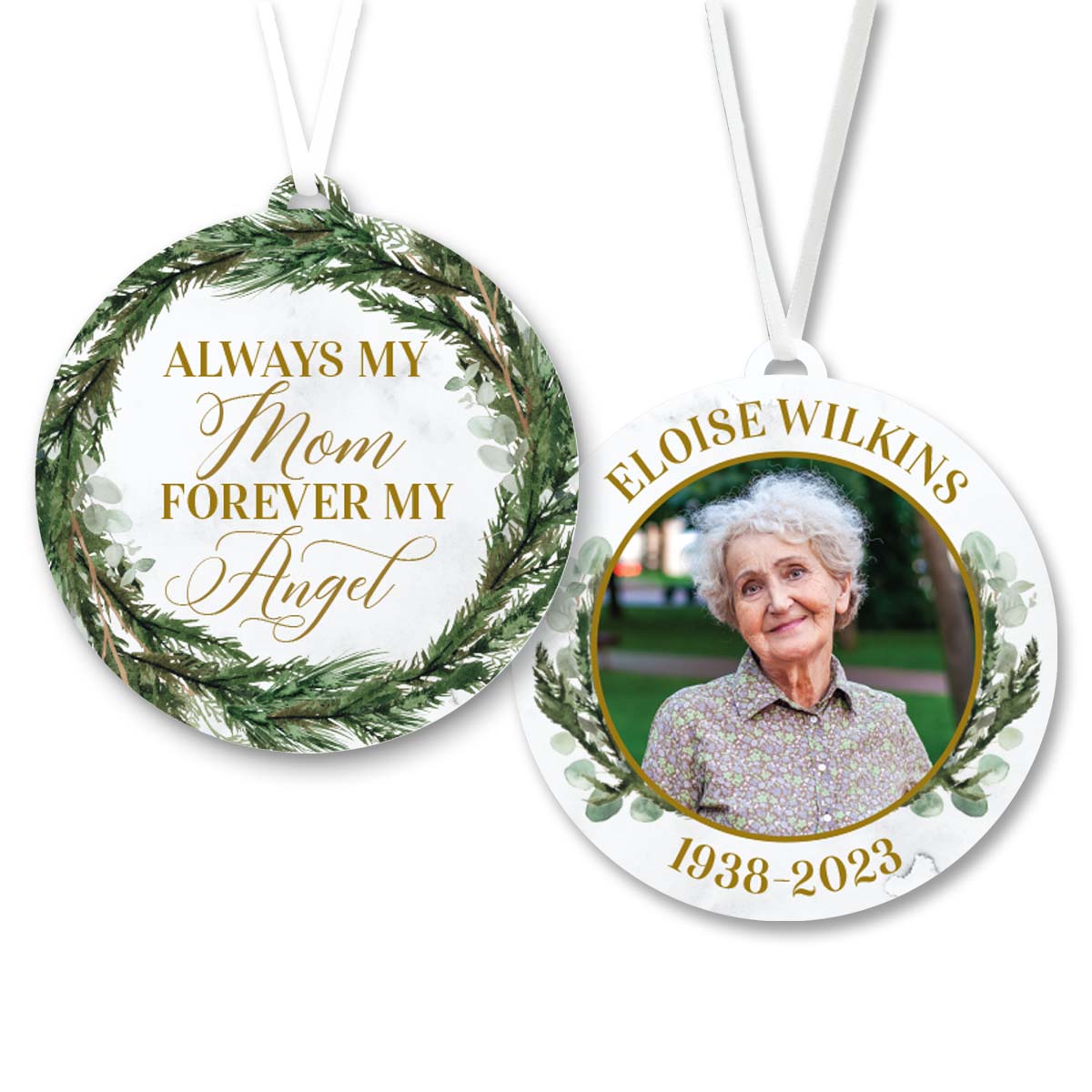 Always My Mom Forever My Angel Memorial Ornament
