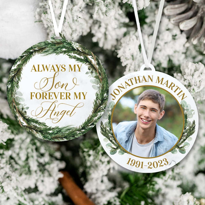 Always My Son Forever My Angel Memorial Ornament