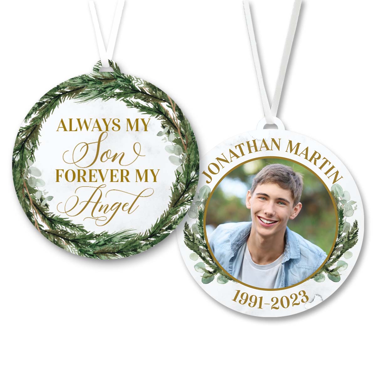 Always My Son Forever My Angel Memorial Ornament