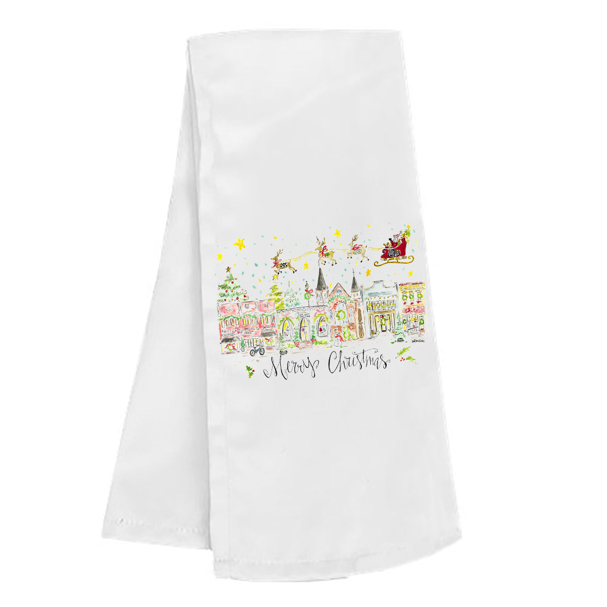 Christmas Town Tea Towel - Brittany Rawls Art