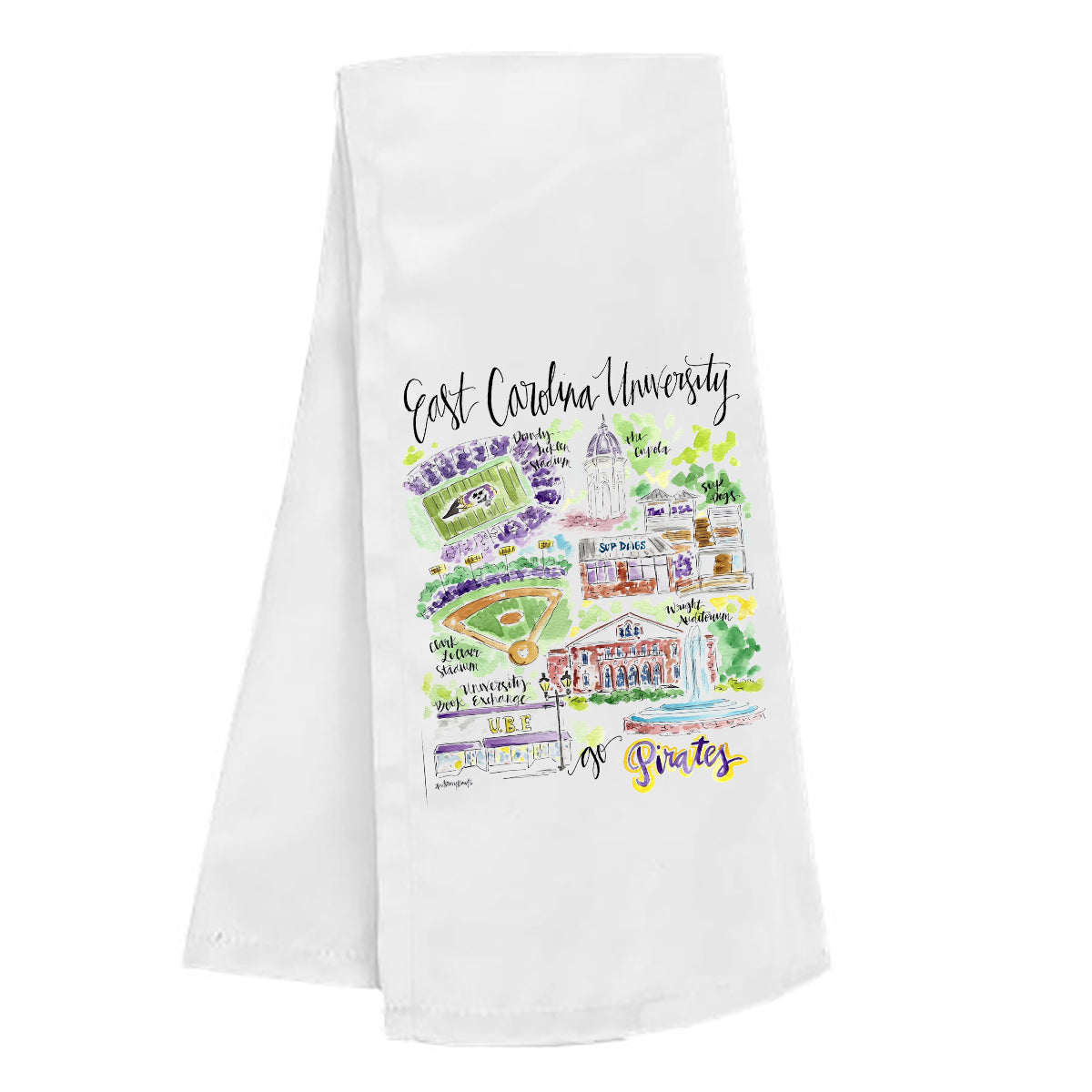 East Carolina University Tea Towel - Brittany Rawls Art