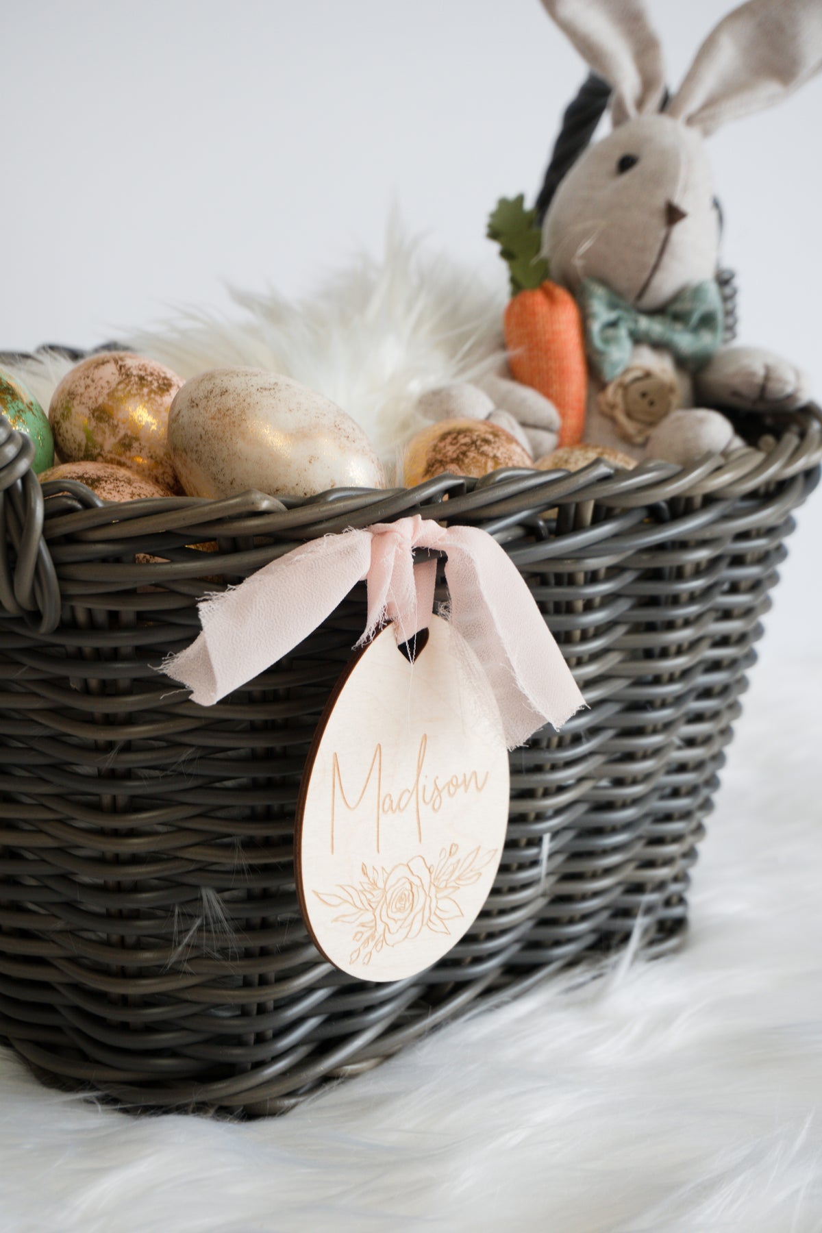 Easter Basket Tag - Floral Egg