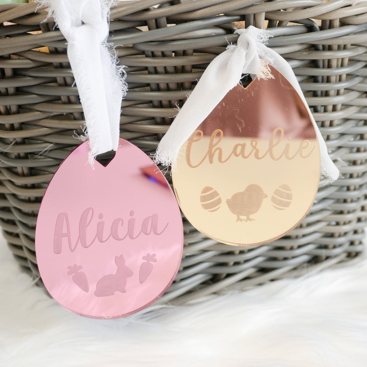 Easter Basket Tag - Engraved Egg