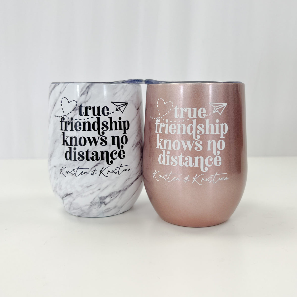 Long Distance Friends Wine Tumbler Set
