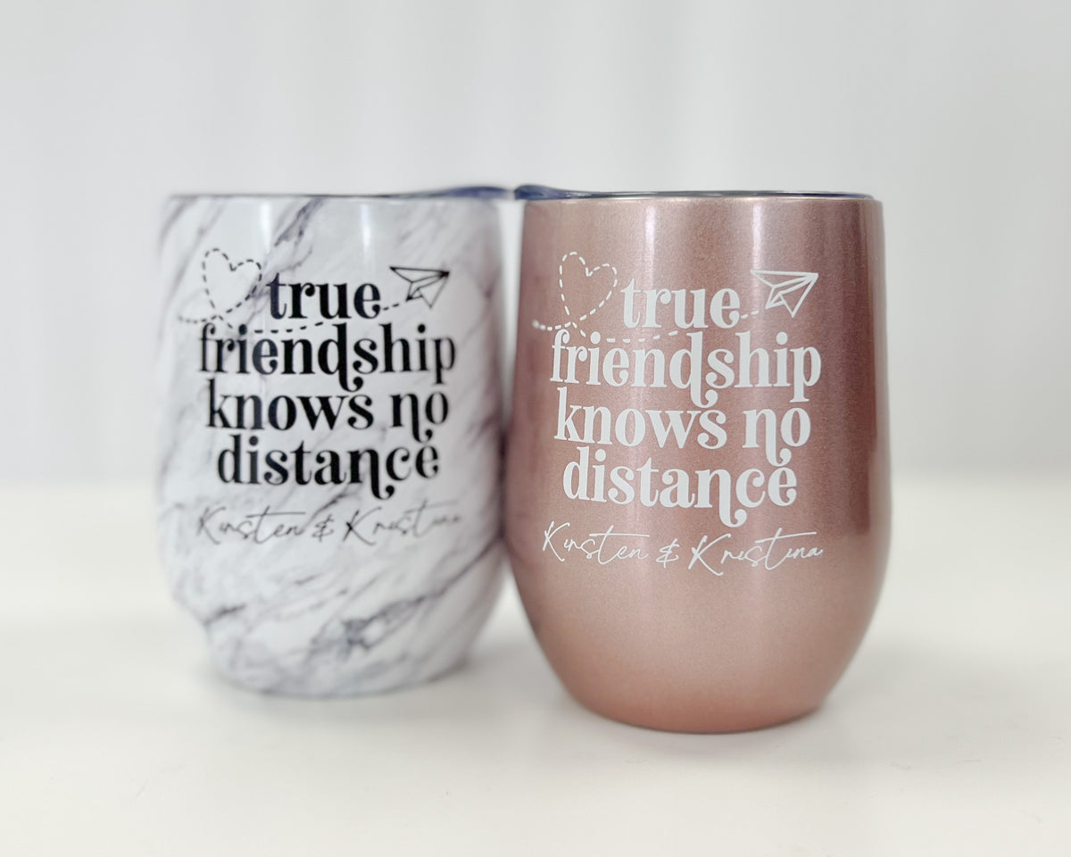 Long Distance Friends Wine Tumbler Set
