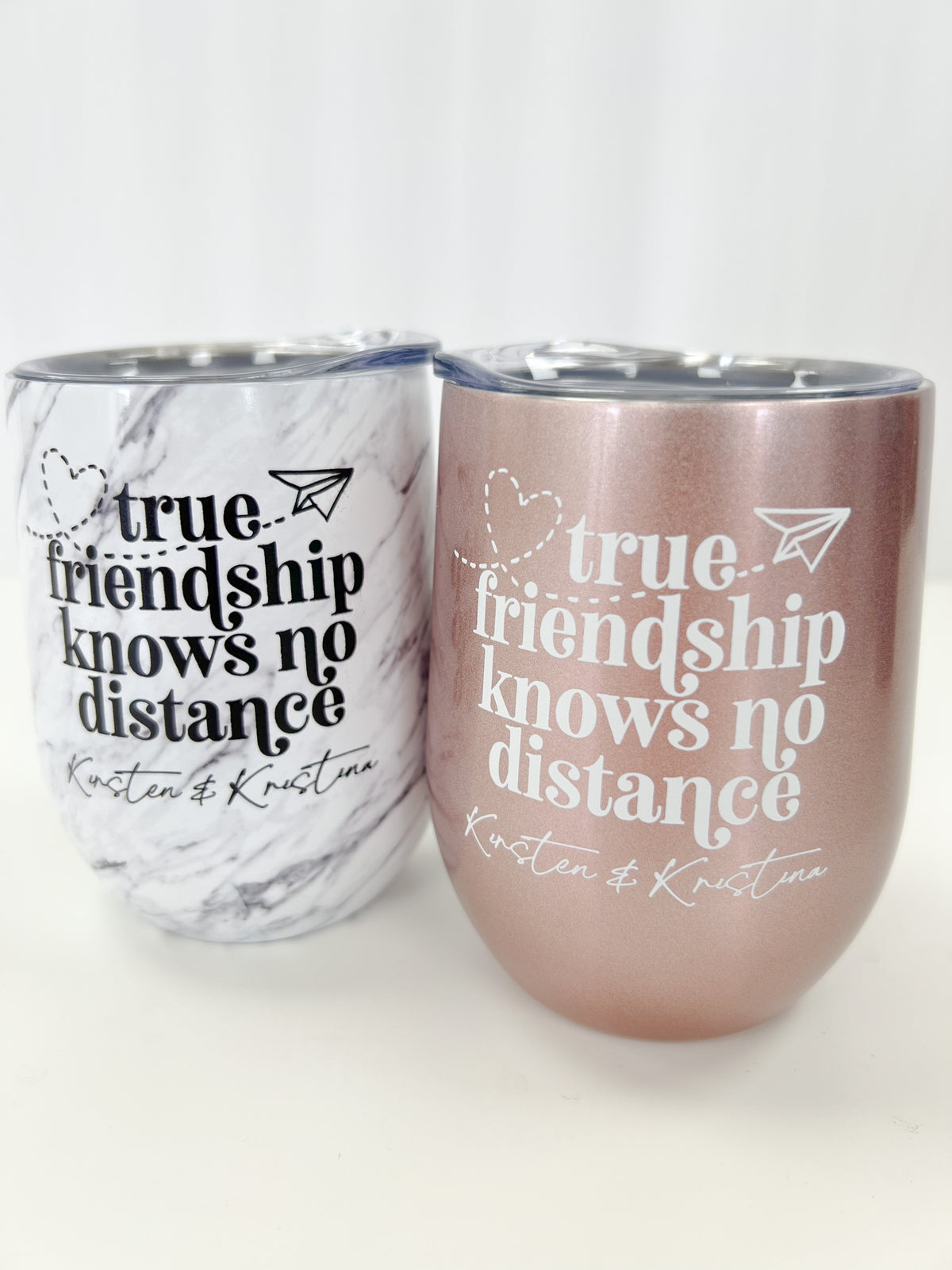 Long Distance Friends Wine Tumbler Set