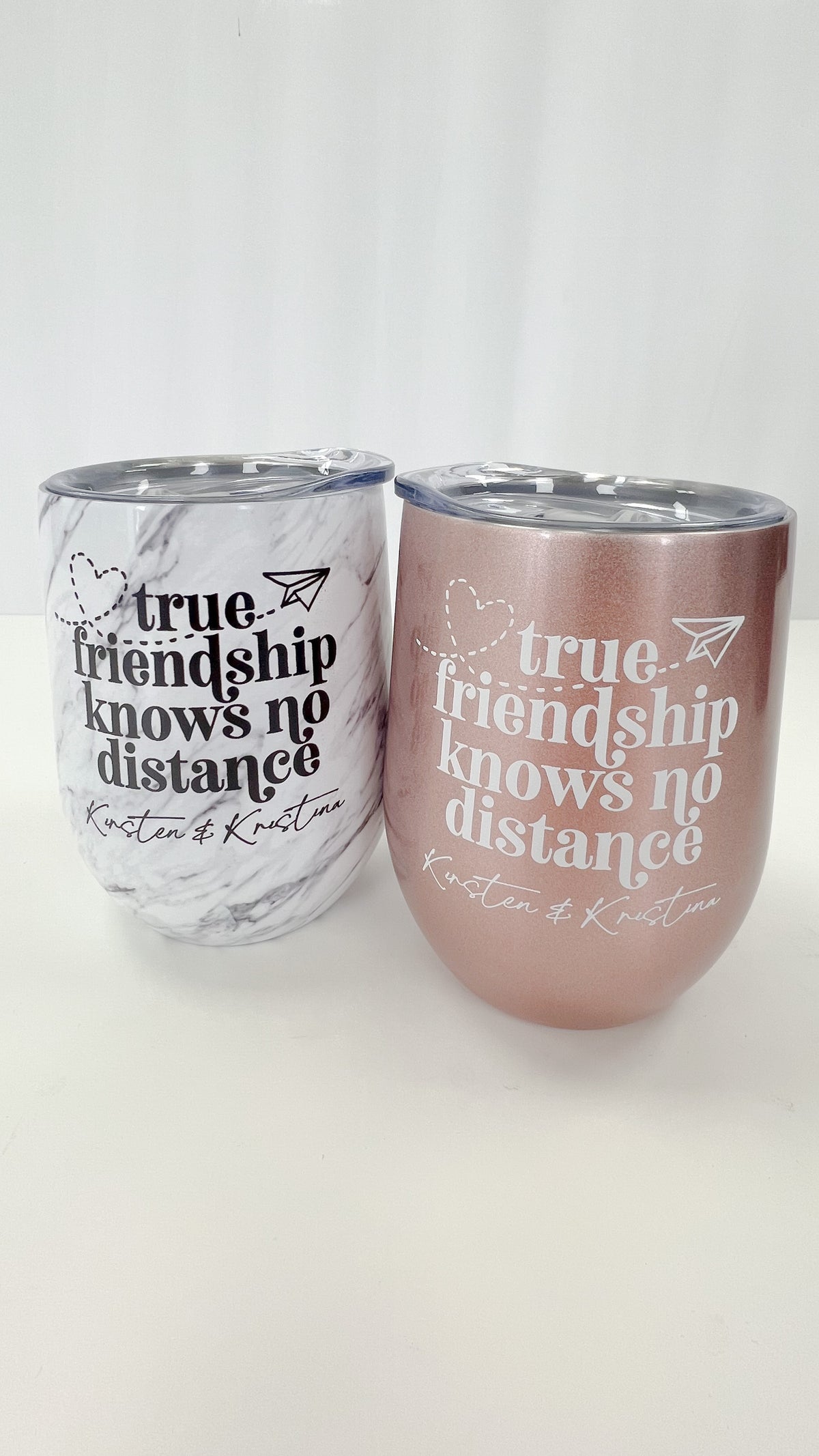 Long Distance Friends Wine Tumbler Set