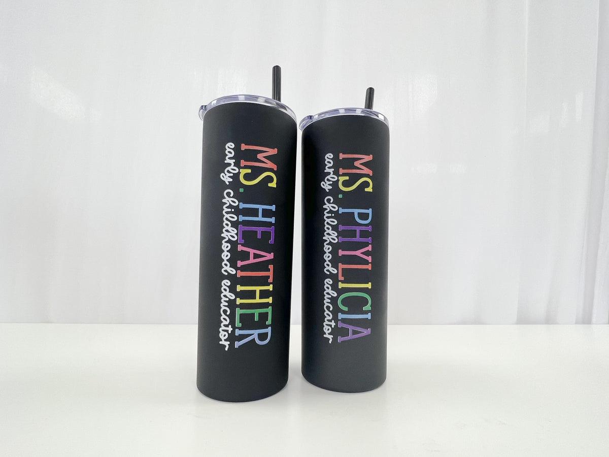 Personalized Teacher Rainbow Tumbler
