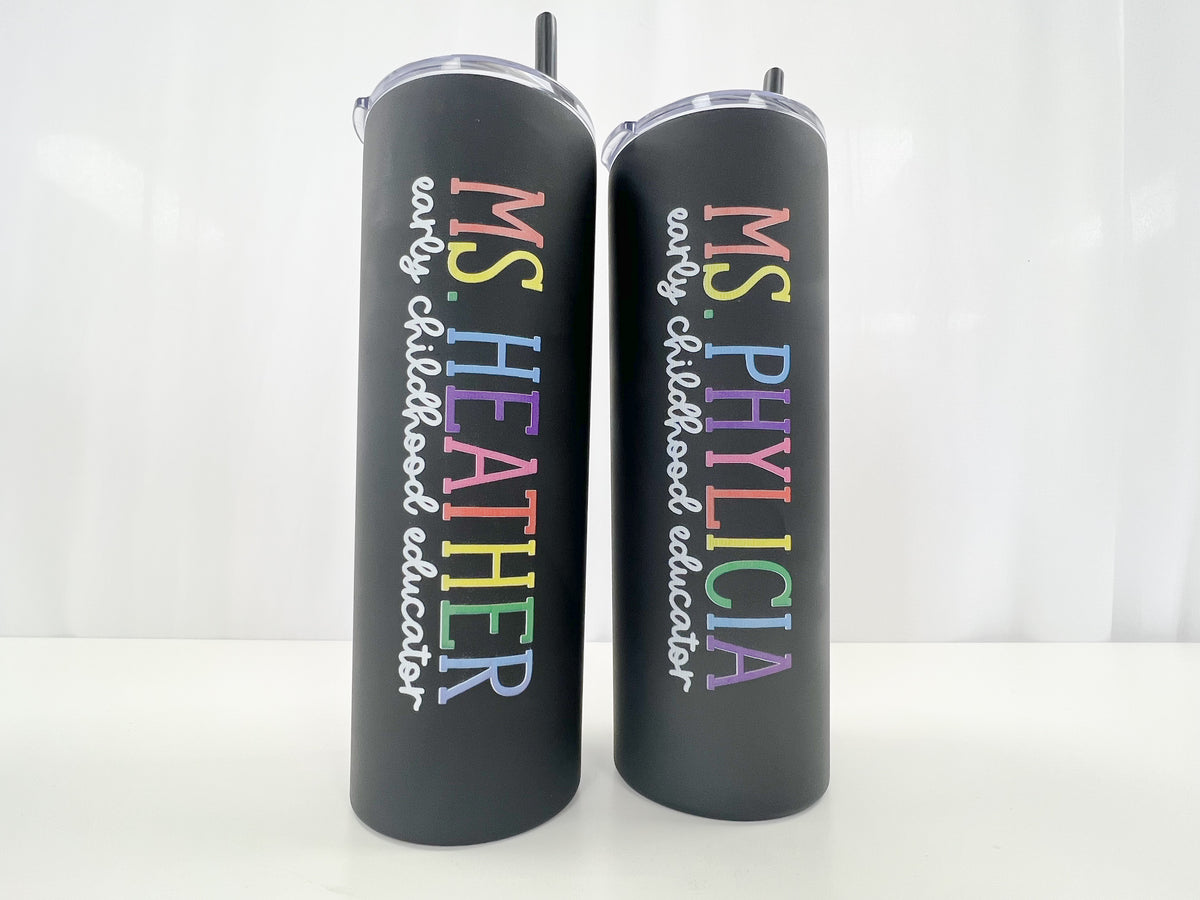 Personalized Teacher Rainbow Tumbler
