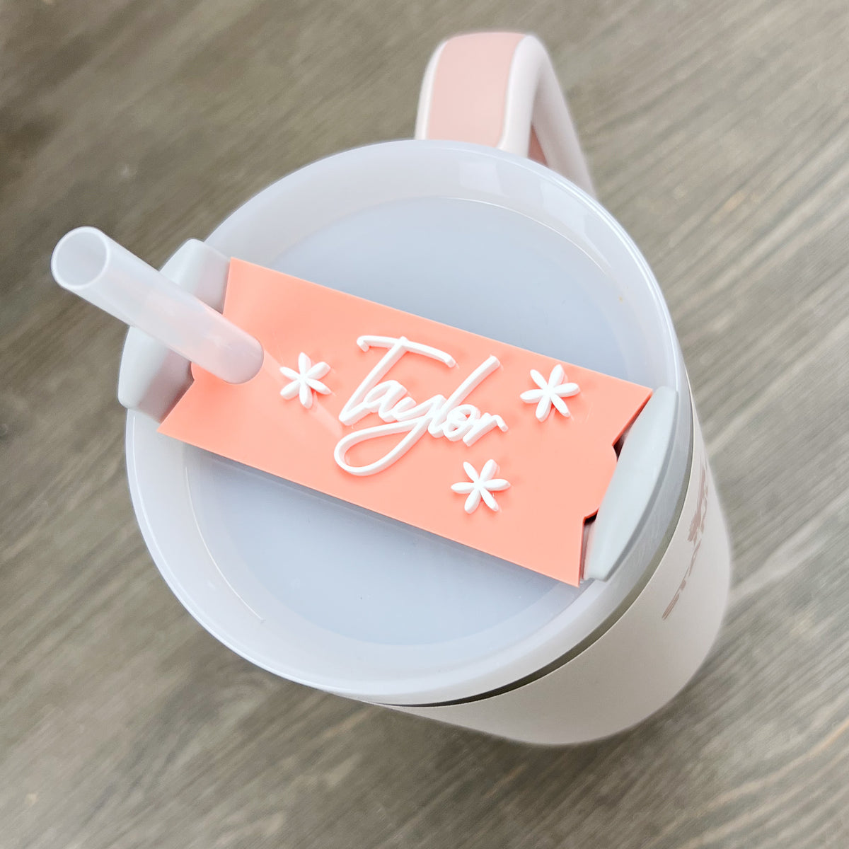 Tumbler Name Tag - Flowers