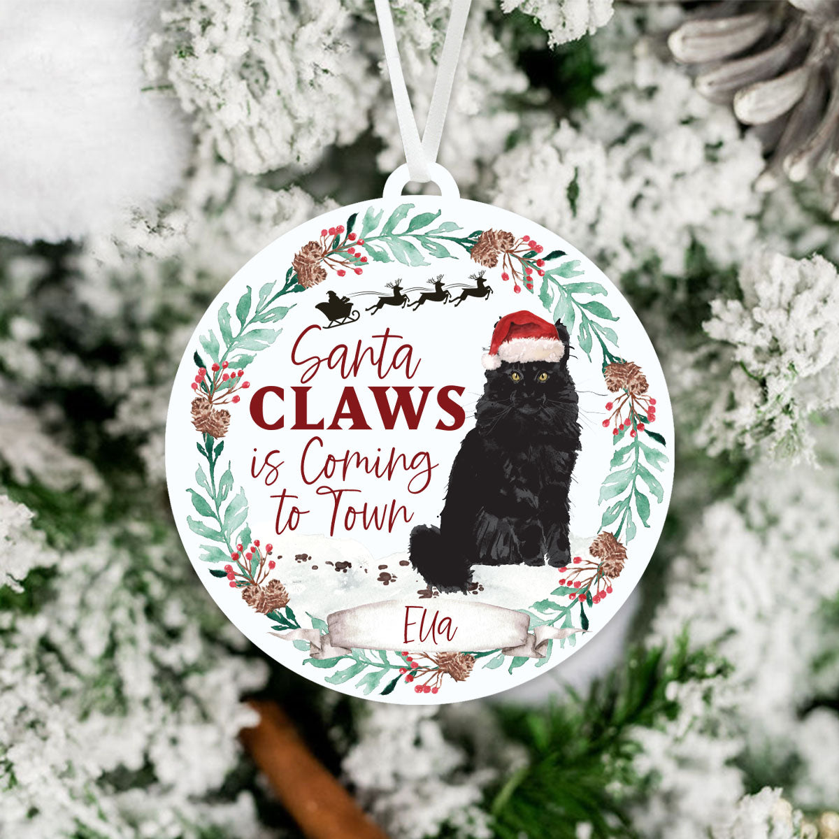 Maine Coon Cat Ornament - Santa Claws
