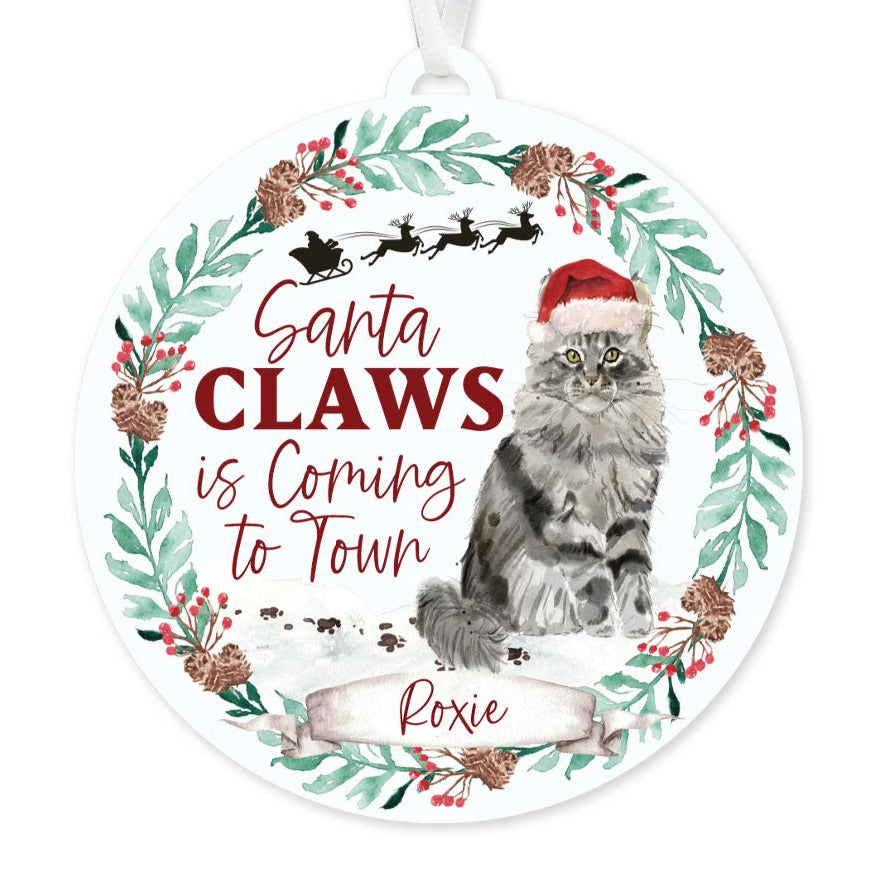 Maine Coon Cat Ornament - Santa Claws