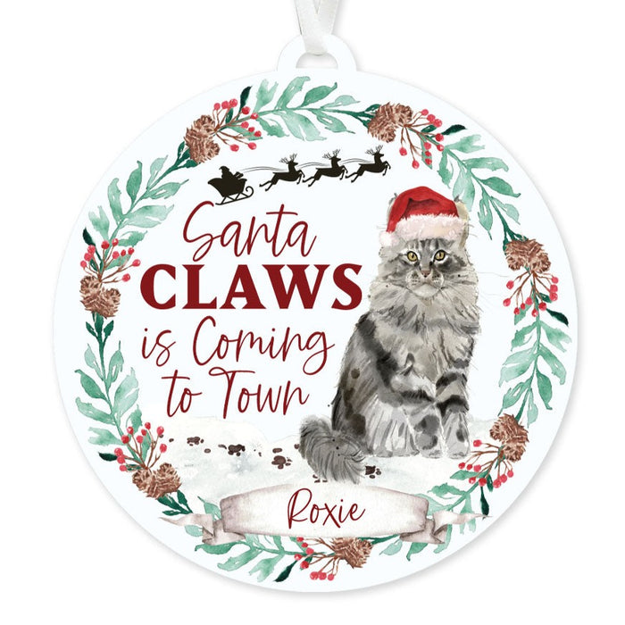 Maine Coon Cat Ornament - Santa Claws
