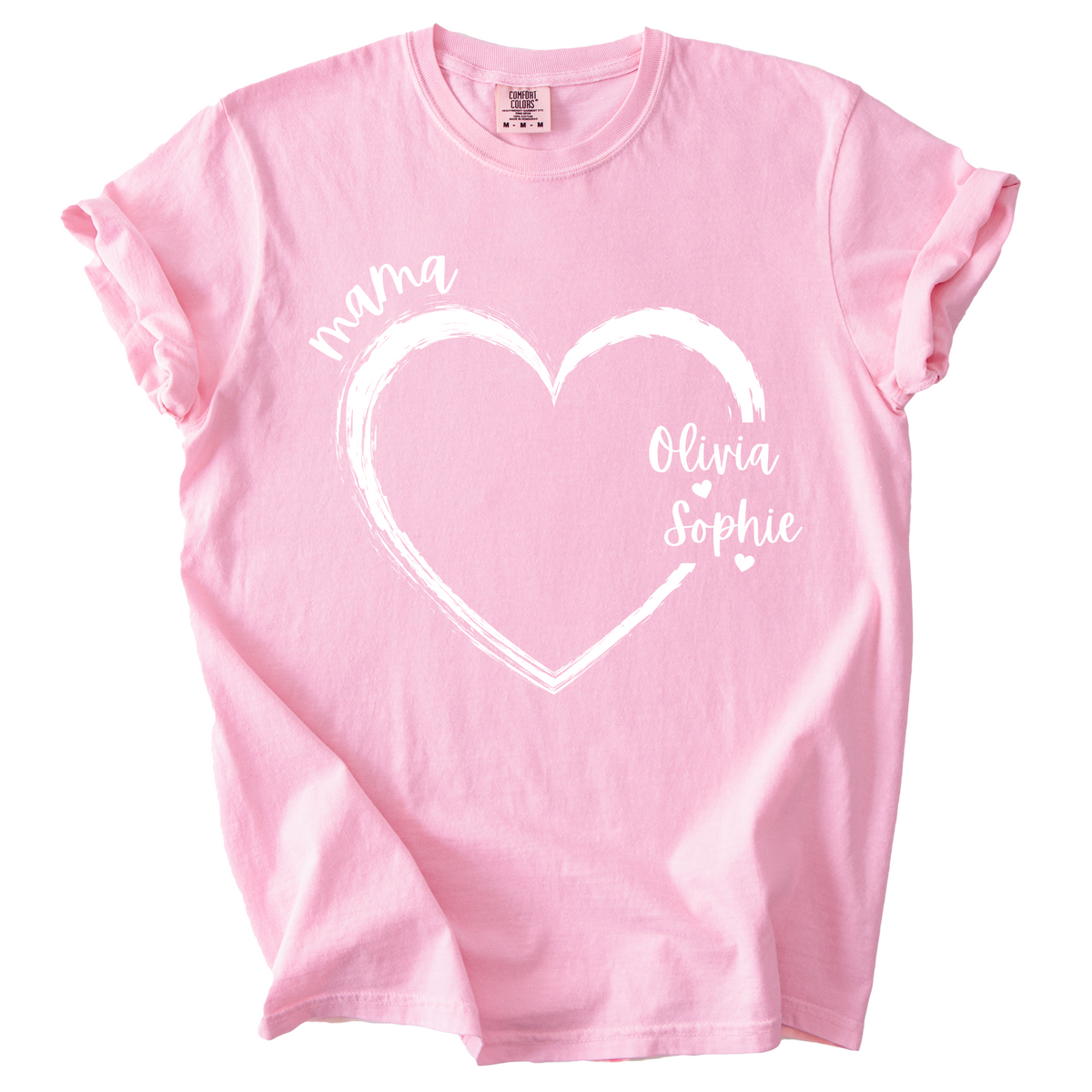 Pink Personalized Mom Shirt with Names