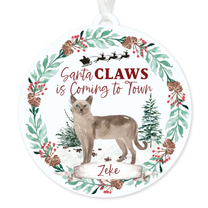 Tonkinese Cat Ornament - Santa Claws