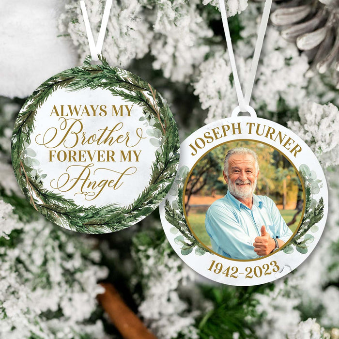Always My Brother Forever My Angel Memorial Ornament
