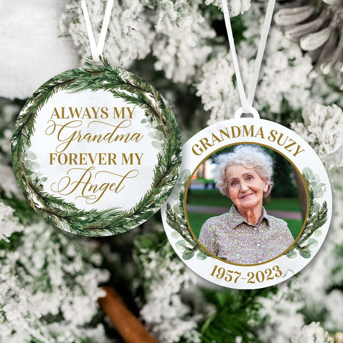 Always My Grandma Forever My Angel Memorial Ornament