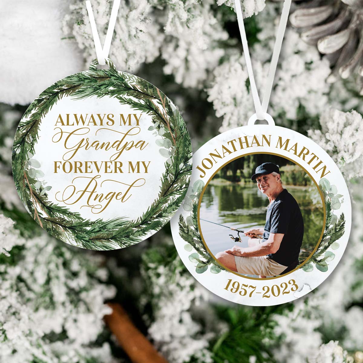 Always My Grandpa Forever My Angel Memorial Ornament