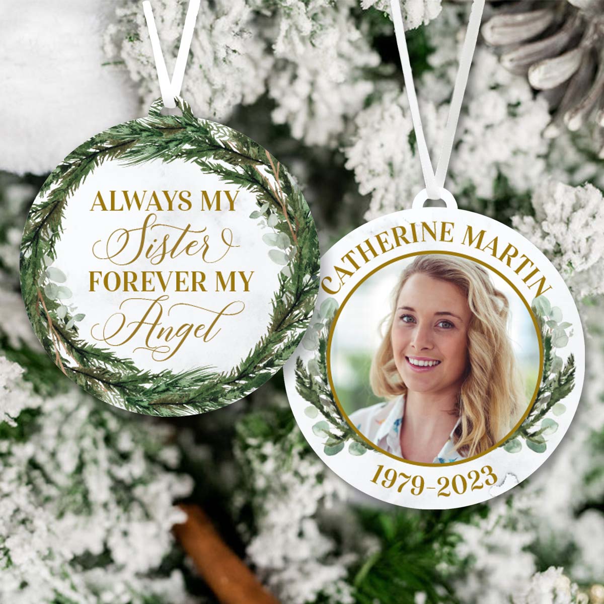 Always My Sister Forever My Angel Memorial Ornament