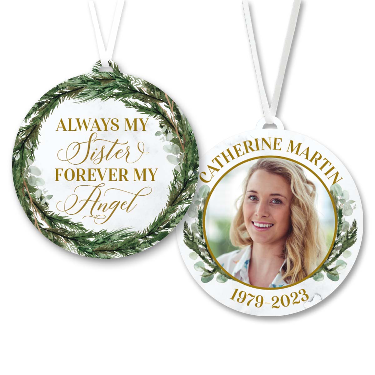 Always My Sister Forever My Angel Memorial Ornament