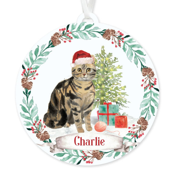 American Shorthair Brown Cat Ornament