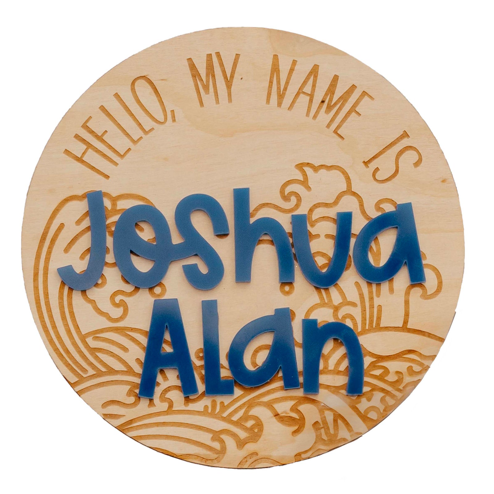 Personalized Baby Name Sign - Waves