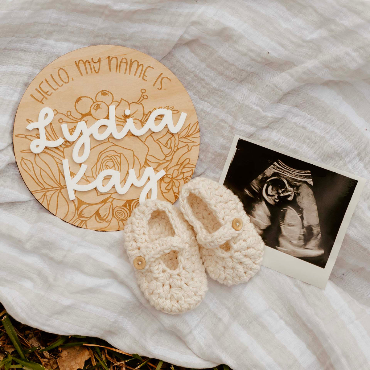 Personalized Baby Name Sign - Floral