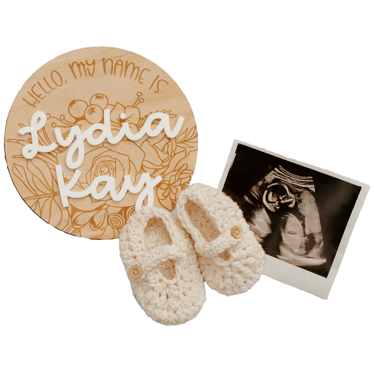 Personalized Baby Name Sign - Floral