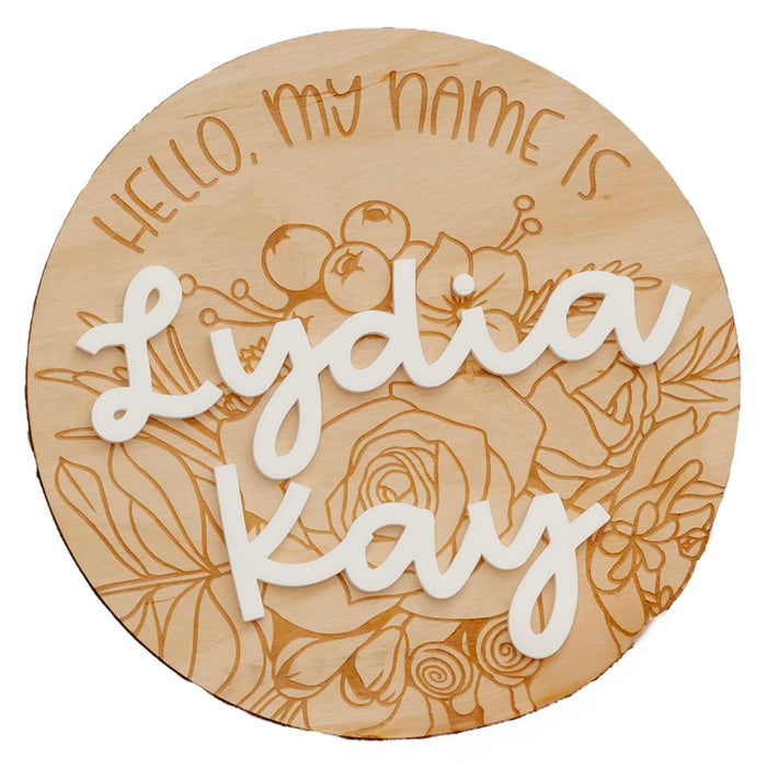 Personalized Baby Name Sign - Floral
