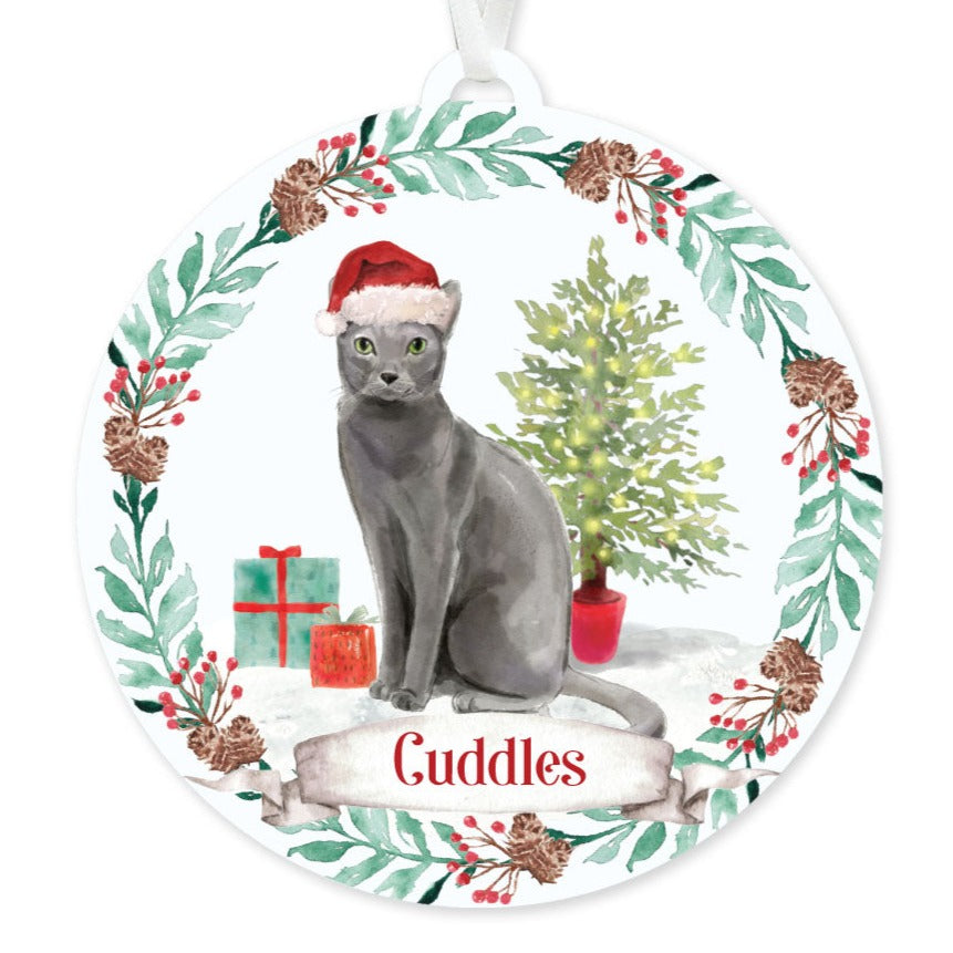 Blue Russian Cat Ornament
