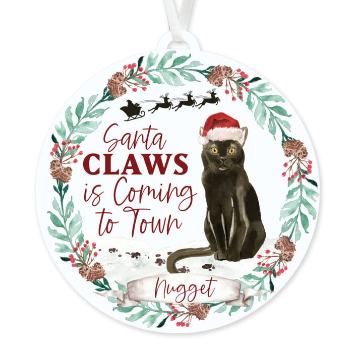 Bombay Cat Ornament - Santa Claws