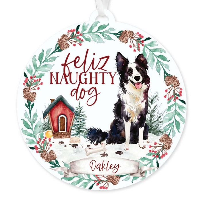Border Collie Ornament - Feliz Naughty Dog
