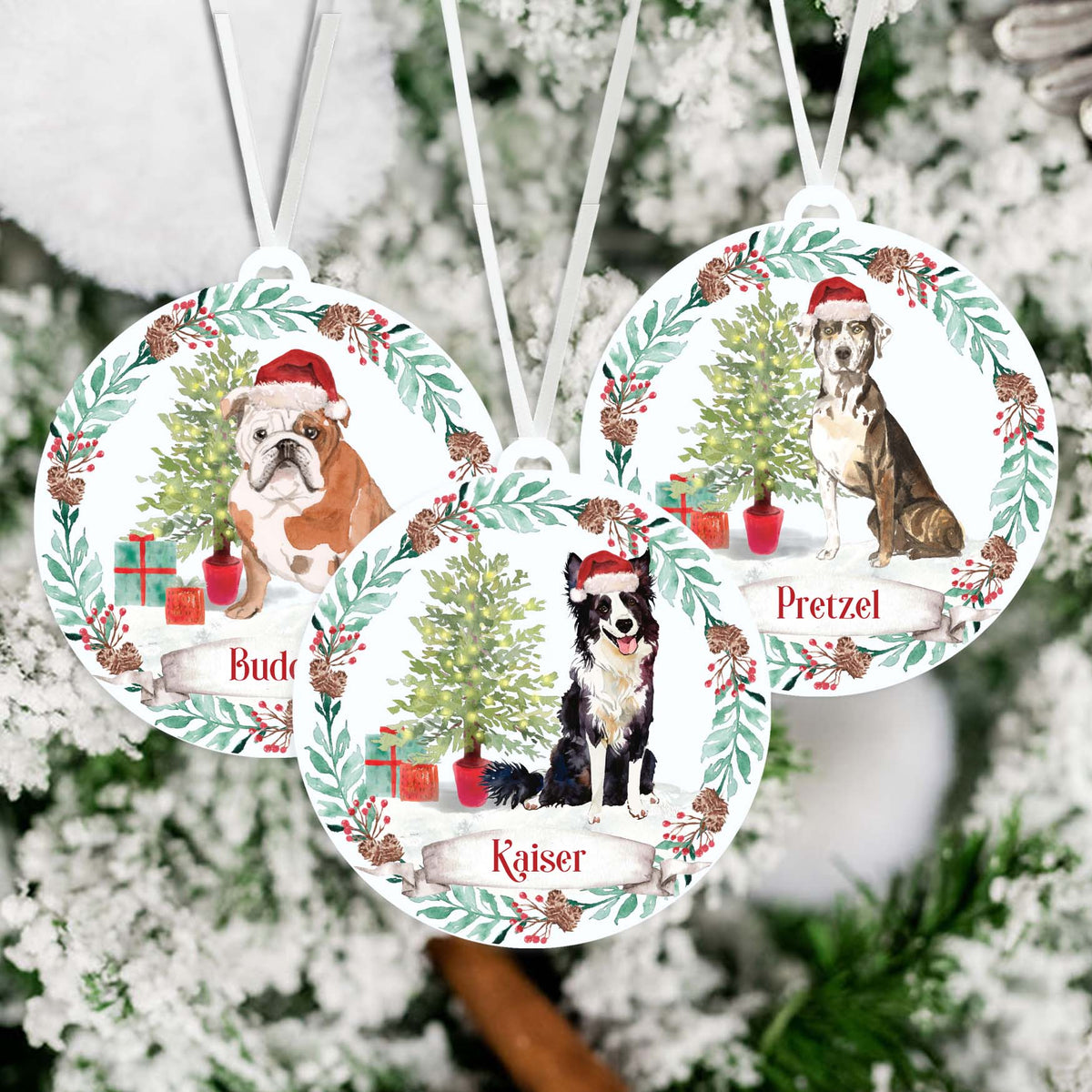 Watercolor Dog Ornament