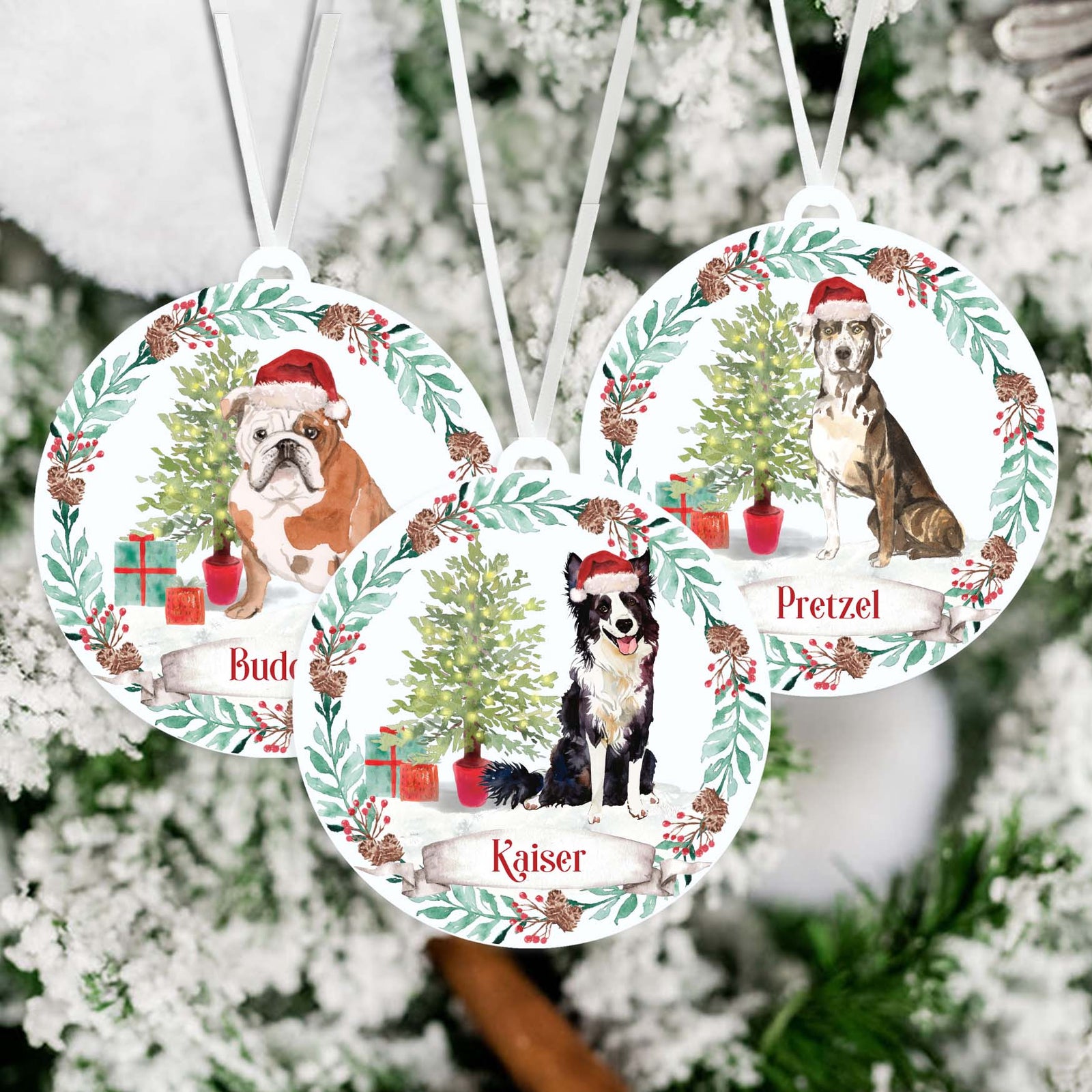 Watercolor Dog Ornament