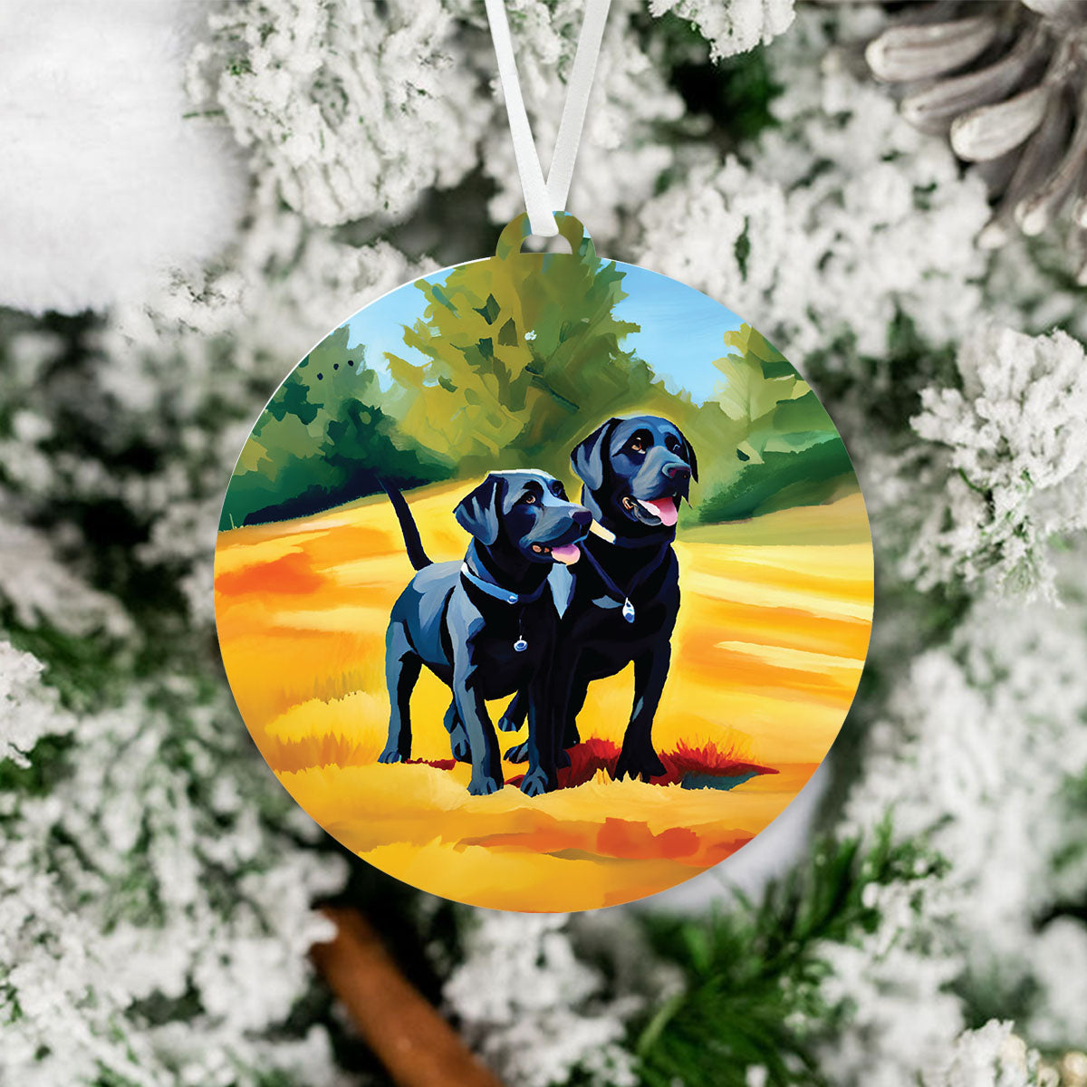 Black Labradors Ornament